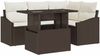 vidaXL Gartensofa-set mit Kissen 5 pcs Braun und Creme Poly-Rattan 3348994 Bild 2