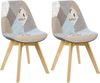2er-Set Esszimmerstühle Holz & Leinen Lisa grau-khaki Bild 2
