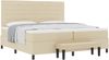 vidaXL Boxspringbett mit Matratze Creme 200 x 200 cm Stoff 3344021 Bild 2
