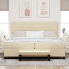 vidaXL Boxspringbett mit Matratze Creme 200 x 200 cm Stoff 3344021 Bild 3