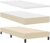 vidaXL Boxspringbett mit Kissen mit Kopfteil Creme 190 x 90 cm Stoff 3341144 Bild 4