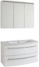 LANZET IMPULSO Waschtisch Set mit Spiegelschrank 90 cm breit, Weiß, Waschbecken Keramik Weiß Bild 1