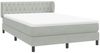 vidaXL Boxspringbett mit Matratze Hellgrau 160x210 cm Samt 3317781 Bild 4
