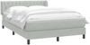 vidaXL Boxspringbett mit Matratze Hellgrau 160x210 cm Samt 3317781 Bild 3