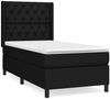 Boxspringbett mit Matratze Stoff Schwarz 80x200 cm, Härtegrad: H2 [3131627] Bild 2