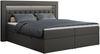 Boxspringbett - Doppelbett mit Multipocket-Matratze und LED - GOLD-6 - 200x200cm - Dunkelgrau Kunstleder - H4 Bild 3
