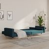 vidaXL Schlafsofa 2-Sitzer mit 2 Kissen Blau Samt 375748 Bild 3