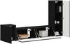vidaXL TV-Schrankset Wandmontiert 4 pcs Schwarz Holzwerkstoff 3408998 Bild 3