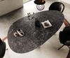Esstisch Edge Oval 220x120 Keramik Laminam® Nero Greco Anthrazit Troa Edelstahl Graphit Bild 4