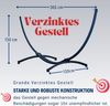 Potenza Stabhängematte mit Verzinkter Gestell bis 220kg I Hängematte- 220x160, 200kg I Acadia XXL - Schwarz Bild 5