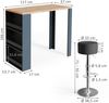 Bartisch-Set Eiche 57 x 117 cm mit 2 Barhockern Vicco Bild 3