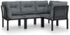 vidaXL 4-tlg. Garten-Lounge-Set Schwarz und Grau Poly Rattan 3187751 Bild 2