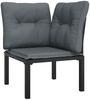 vidaXL 4-tlg. Garten-Lounge-Set Schwarz und Grau Poly Rattan 3187751 Bild 4