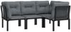 vidaXL 4-tlg. Garten-Lounge-Set Schwarz und Grau Poly Rattan 3187751 Bild 3