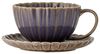 Bloomingville Becher Bloomingville Tasse mit Untertasse LATINA Violett Bild 4
