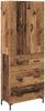 vidaXL Highboard Wandmontiert Altholz 69,5 x 34 x 180 cm Holzwerkstoff 3415714 Bild 2