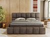 Boxspringbett mit dekorativem Kopfteil, Doppelbett mit zwei 7 Härtezonen Multipocket-Matratzen, Bettkästen, Polsterbett - NIRA - 140 x 200 cm - Braun Velours - H3 Bild 4