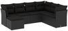 vidaXL 7-tlg. Garten-Sofagarnitur mit Kissen Schwarz Poly Rattan 3217985 Bild 2