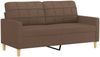 vidaXL 2-tlg. Sofagarnitur mit Kissen Braun Stoff 3201293 Bild 4