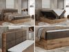 Boxspringbett mit Kopfteil und Topper, Polsterbett - ALBERO 2 - 160 x 200 cm - Braun Velours - H3 Bild 2