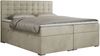 Boxspringbett, Deko Bed mit Matratze und Topper - SUSAN - 200x200cm - Beige Velours - H4 Bild 3