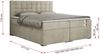Boxspringbett, Deko Bed mit Matratze und Topper - SUSAN - 200x200cm - Beige Velours - H4 Bild 5
