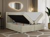 Boxspringbett, Deko Bed mit Matratze und Topper - SUSAN - 200x200cm - Beige Velours - H4 Bild 2
