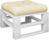 vidaXL Palettenkissen, Stoff, Creme 58 x 58 x 10 cm Bild 3
