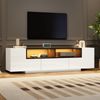 TV-Schrank 180 x 40 x 48 cm in Weiß, Hochglanz-Front mit LED-Beleuchtung und Schublade Bild 2