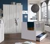Babyzimmer Bela Borkum Kinderzimmer Komplett Set in Landhaus Weiß in verschiedenen Varianten wählbar - 8 teilig , Kleiderschrank + Babybett + Lattenrost + Umbauseiten + Bettschubkasten + Wickelkommode + Seitenregal + Standregal Bild 2