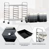 Rollwagen mit 12 Stapelbaren Schubladen & Ablagefläche Schubladenwagen Rollcontainer Badrollwagen Gemischt Schwarz Bild 4
