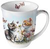 Ambiente Luxury Paper Products Becher Porzellan, Kätzchen, Garten, Katze, Katzen Kollektion, 1-tlg, Porzallan Mug 0,4 L Kätzchen im Blumenfeldtasse, Blumen - Pflanzen, Tiere Motiv, Blumen, Pflanzen, Tiere. ideal als Geschenk Bild 2