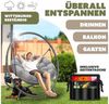 KESSER® Hängesessel mit Gestell BALI Hängeschaukel Hängestuhl bis 150kg für Indoor und Outdoor + Kissen & Seitentasche Hängekorb Stahlgestell & Schaumstoff Sitzpolster ideal für Wohnzimmer & Garten Grau Bild 3
