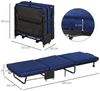 HOMCOM Gästebett 2-in-1 Klappbett mit Rollen, Verstellbare Kopfteilhöhe, klappbar (Stahl+Schaumstoff, 1-St, Blau) 184 x 65 x 26 cm Bild 2