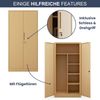 Mehrzweckschrank Metall abschließbar DAWID - Funktionaler Metallschrank | Schließfachschrank Putzmittelschrank Besenschrank Vorratsschrank, 185x90x45cm Beige Bild 5
