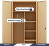 Mehrzweckschrank Metall abschließbar DAWID - Funktionaler Metallschrank | Schließfachschrank Putzmittelschrank Besenschrank Vorratsschrank, 185x90x45cm Beige Bild 4