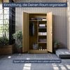 Mehrzweckschrank Metall abschließbar DAWID - Funktionaler Metallschrank | Schließfachschrank Putzmittelschrank Besenschrank Vorratsschrank, 185x90x45cm Beige Bild 3