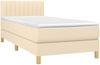 vidaXL Polsterbett mit Matratze Creme 90x200 cm Stoff, Härtegrad: H2 [3140750] Bild 3