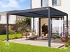 PRIMEYARD Pergola 4x4 m Aluminium-Pfosten mit Lamellendach aus Stahl anthrazitfarbene Terrassenüberdachung Bild 2