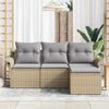 vidaXL Sofa Set mit Kissen 4 pcs Beige Poly-Rattan 3345310 Bild 3
