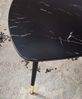 Couchtisch Dreieckig Marmoroptik Schwarz Metallgestell 90x60x41cm Bild 4