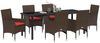 vidaXL Tisch- und Stuhlset mit Kissen 7 pcs Braun PE-Rattan 3379826 Bild 3