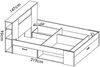 Dmora Doppelbett Conching, Struktur des Container-Betts, Sommier mit Verkleidung, Matratzenhalterstruktur, 150x219 h95 cm, Weiß und Eiche Bild 3