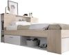 Dmora Doppelbett Conching, Struktur des Container-Betts, Sommier mit Verkleidung, Matratzenhalterstruktur, 150x219 h95 cm, Weiß und Eiche Bild 4