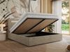 Polsterbett GOLD 5 CLASSIC 140 x 200 cm mit LED-Beleuchtung & Bettkasten, Doppelbett inkl. Lattenrost, Metall-Lift-System & Stauraum, Multipocket Matratze - Dunkelbeige Struktur - ELORI LUX Bild 3
