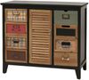 Apothekerkommode HWC-O63, Schrank Schubladen Etikettenhalter Vintage Shabby Fensterladen 80x91x40cm ~ Korpus schwarz Bild 5