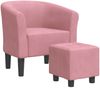 vidaXL Clubsessel mit Fußhocker Rosa Samt 356454 Bild 2