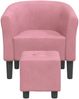 vidaXL Clubsessel mit Fußhocker Rosa Samt 356454 Bild 3