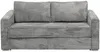Vente-unique - LORETO Sofa SamtStoff Grau - B 223 cm95 cm x H 90 cm x L 215 cm Bild 2