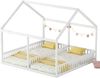 2-in-1 Hausbett Kinderbett 90x200 mit Geländer, Doppelbett für Geschwister, Massivholz Designbett, Haus-Form, stabile Konstruktion Bild 5